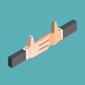 Isometric handshake, flat design Royalty Free Stock Photo