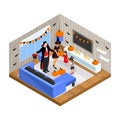 Isometric Happy Halloween Celebration Concept