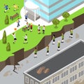 Isometric happy vs unhappy school flat 3d vector i