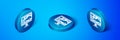 Isometric Hardware diagnostics condition of car icon isolated on blue background. Car service and repair parts. Blue