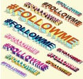 Isometric hashtag - followme. Internet blogging