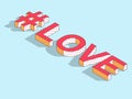 Isometric hashtag - love