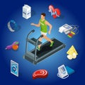 Isometric Healthy Lifestyle Concept Royalty Free Stock Photo
