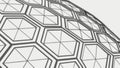 Isometric Hexagonal Dome Structure, Abstract Geometric Vector, vector design Generative AI Royalty Free Stock Photo