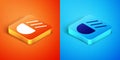 Isometric High beam icon isolated on orange and blue background. Car headlight. Vector Royalty Free Stock Photo