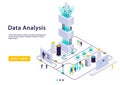 Isometric high technology concept, data center