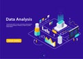 Isometric high technology concept, data center