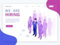 Isometric hiring and recruitment concept for web page, banner, presentation. Job interview, recruitment agency vector Royalty Free Stock Photo