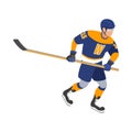 Isometric Hockey Player Composition Royalty Free Stock Photo