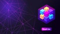 Isometric holographic geometric icon Crypto Currency, colorful abstract background. A great concept for a web design template 9