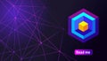 Isometric holographic geometric icon Crypto Currency, colorful abstract background. A great concept for a web design template 13