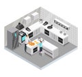 Isometric Home Cooking Template Royalty Free Stock Photo