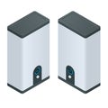Isometric Home electric heating boiler. Home Heating appliances icons. Household vector appliances.