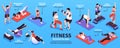 Home Fitness Isometric Infographics