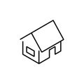 Isometric home icon line style Royalty Free Stock Photo