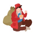 Isometric Homeless Person
