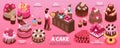 Isometric Homemade Cake Infographic