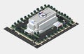 Isometric Low Rise Hospital Building
