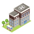 Isometric hospital. Royalty Free Stock Photo
