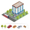 Isometric Hotel. Hotel Building. Travel Industry