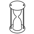 Isometric hourglass outline isolated on white. A device for accurate measurement of time. Website icon