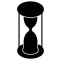 Isometric hourglass silhouette isolated on white. A device for accurate measurement of time. Website icon