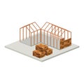 Isometric house architecture model design Royalty Free Stock Photo