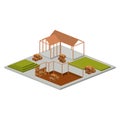 Isometric house architecture model design Royalty Free Stock Photo