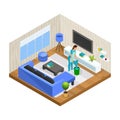 Isometric House Cleaning Concept