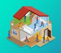 Isometric House Renovation Template Royalty Free Stock Photo