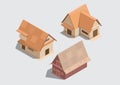 Isometric houses in village style