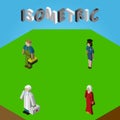 Isometric Human Set Of Plumber, Female, Medic And Other Vector Objects. Also Includes Doctor, Worker, Policewoman