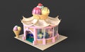 Isometric ice cream parlor or shop store building Royalty Free Stock Photo