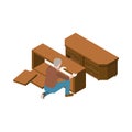 Carpenter Isometric Icon