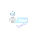 Isometric Icon Chatbot with new message on the white background. Flat illustration EPS10