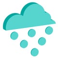 isometric icon cloud with hail