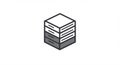 An isometric icon of a data server stack. The structure is a cube composed of three Royalty Free Stock Photo