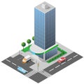 Isometric icon high glass building
