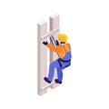 Ironworker Isometric Icon Royalty Free Stock Photo