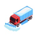 Snowplow Isometric Icon