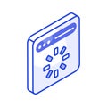 An isometric icon of website loading in modern design style, ready to use