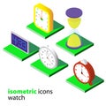 Isometric icons clock