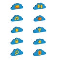 Isometric icons Cloud storage