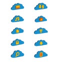Isometric icons Cloud storage Royalty Free Stock Photo