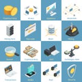 Cryptocurrency Isometric Icons