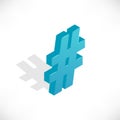 Isometric icons Hashtag