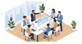 Business Meeting with Data Visualization Royalty Free Stock Photo