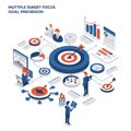 Isometric illustration of a business strategy concept showcasing Royalty Free Stock Photo