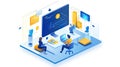 Isometric Business Team Collaboration Royalty Free Stock Photo