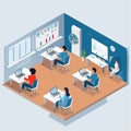Isometric View of a Modern Tech Workspace Royalty Free Stock Photo